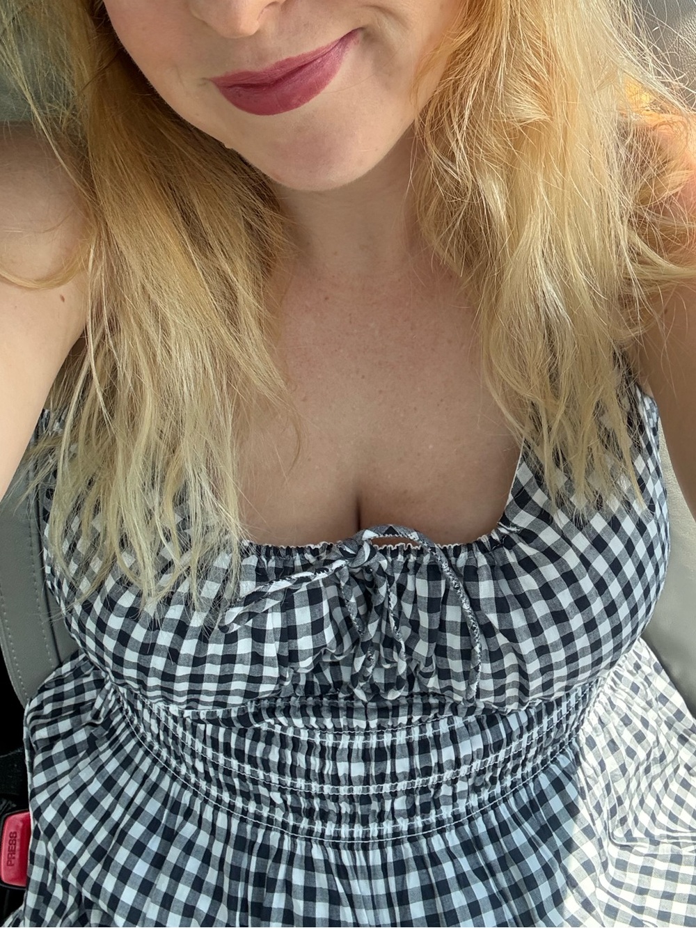 Abercrombie & Fitch Black and White Gingham Smocked Mini Dress - Picture 8 of 9